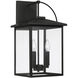 Bryson 3 Light 19.75 inch Black Outdoor Wall Lantern