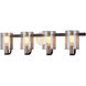 Poise 4 Light 32.5 inch Matte Black with Brass Accents Bath Bar Wall Light