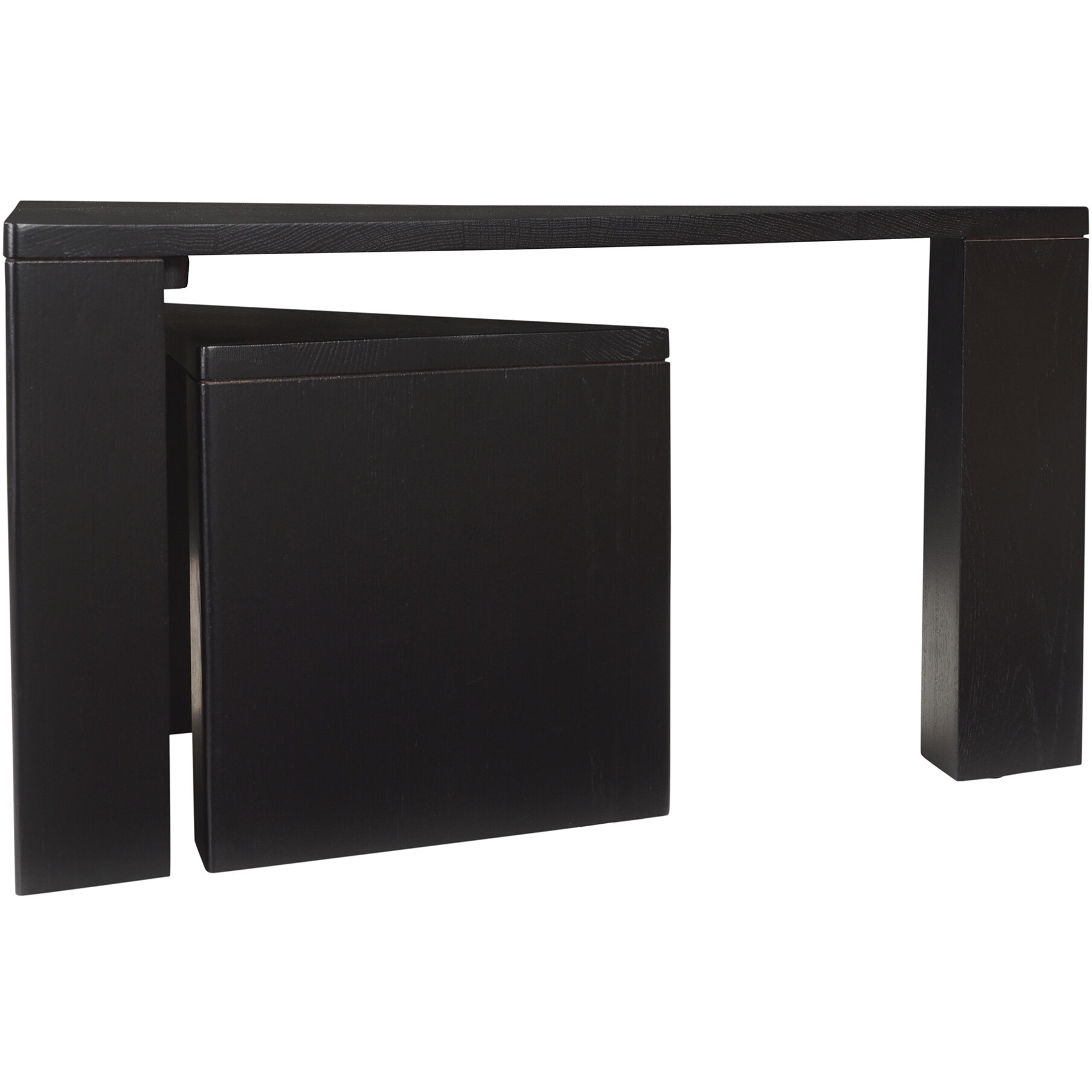 Aton 30 X 30 inch Black Coffee Table, Nesting