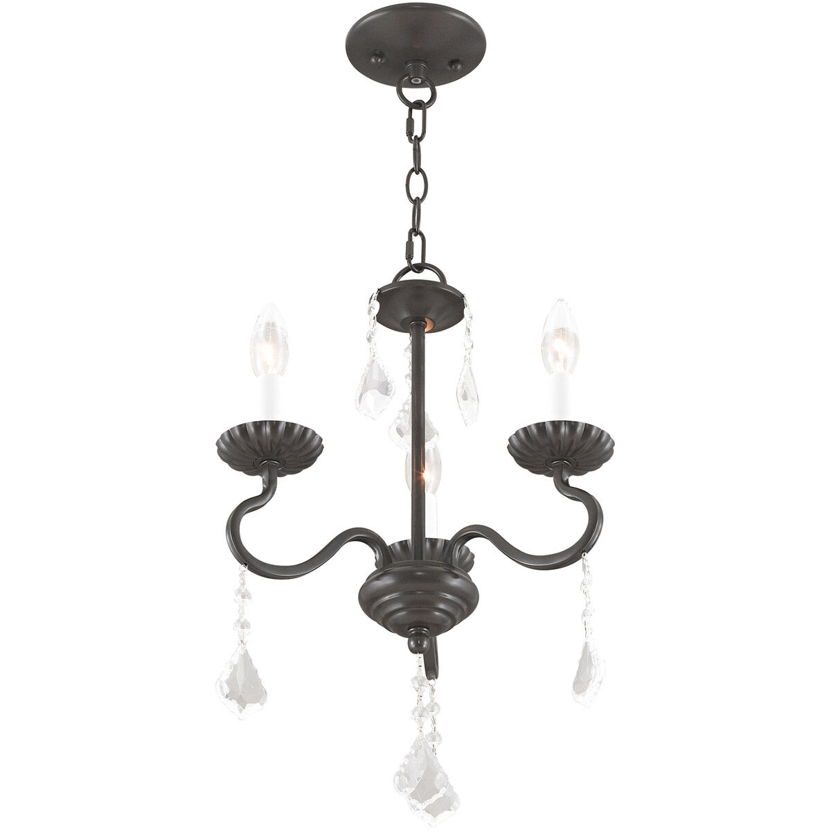 Callisto 3 Light 14 inch English Bronze Mini Chandelier Ceiling Light