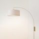 Span 1 Light 5 inch Weathered Brass Wall Mounted Arc Lamp Wall Light in White Fabric