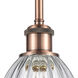 Ballston Brookfield LED 5.75 inch Antique Copper Pendant Ceiling Light in Clear Glass, Ballston