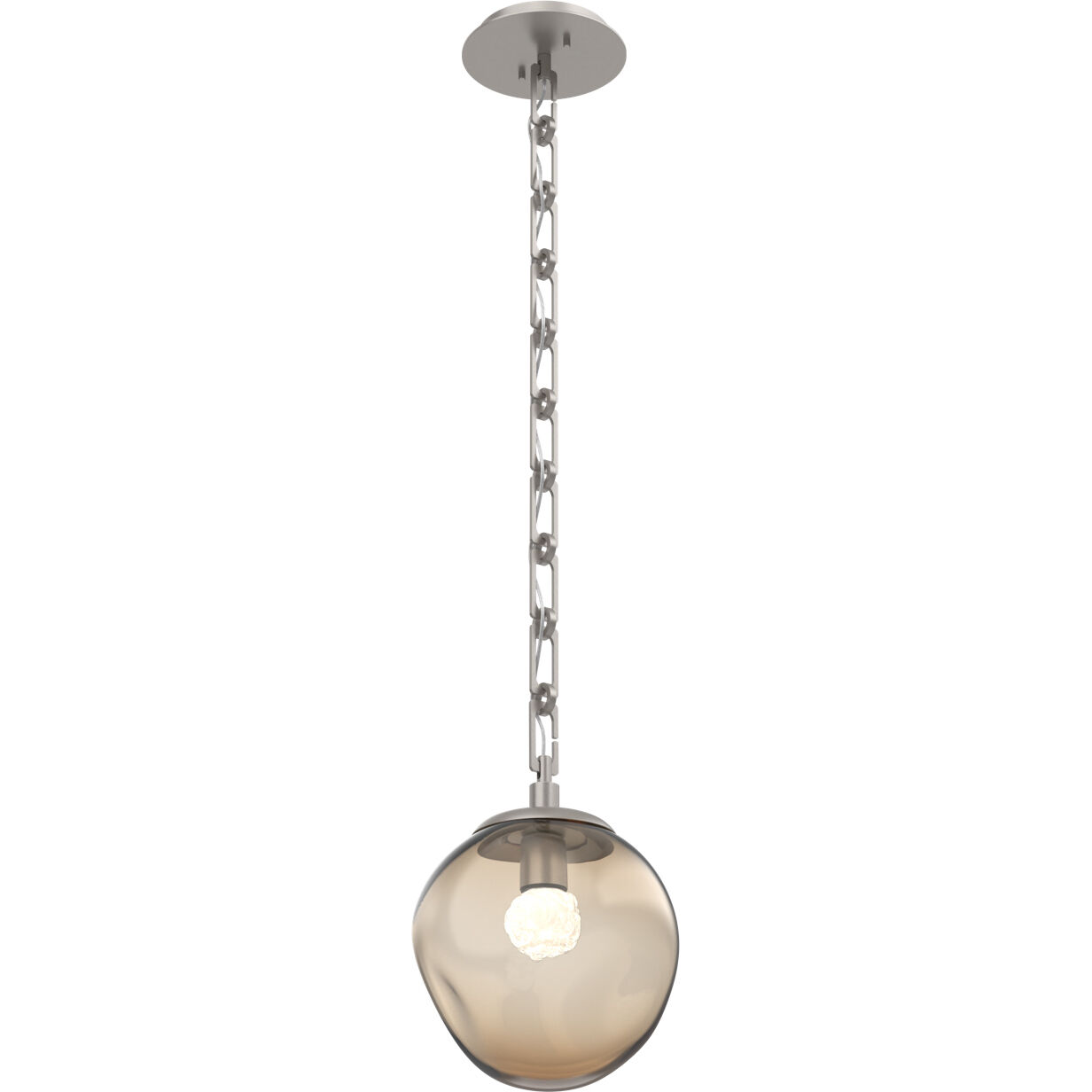 Aster LED 9.7 inch Beige Silver Pendant Ceiling Light in Bronze, 2700K LED, Rectangular Chain