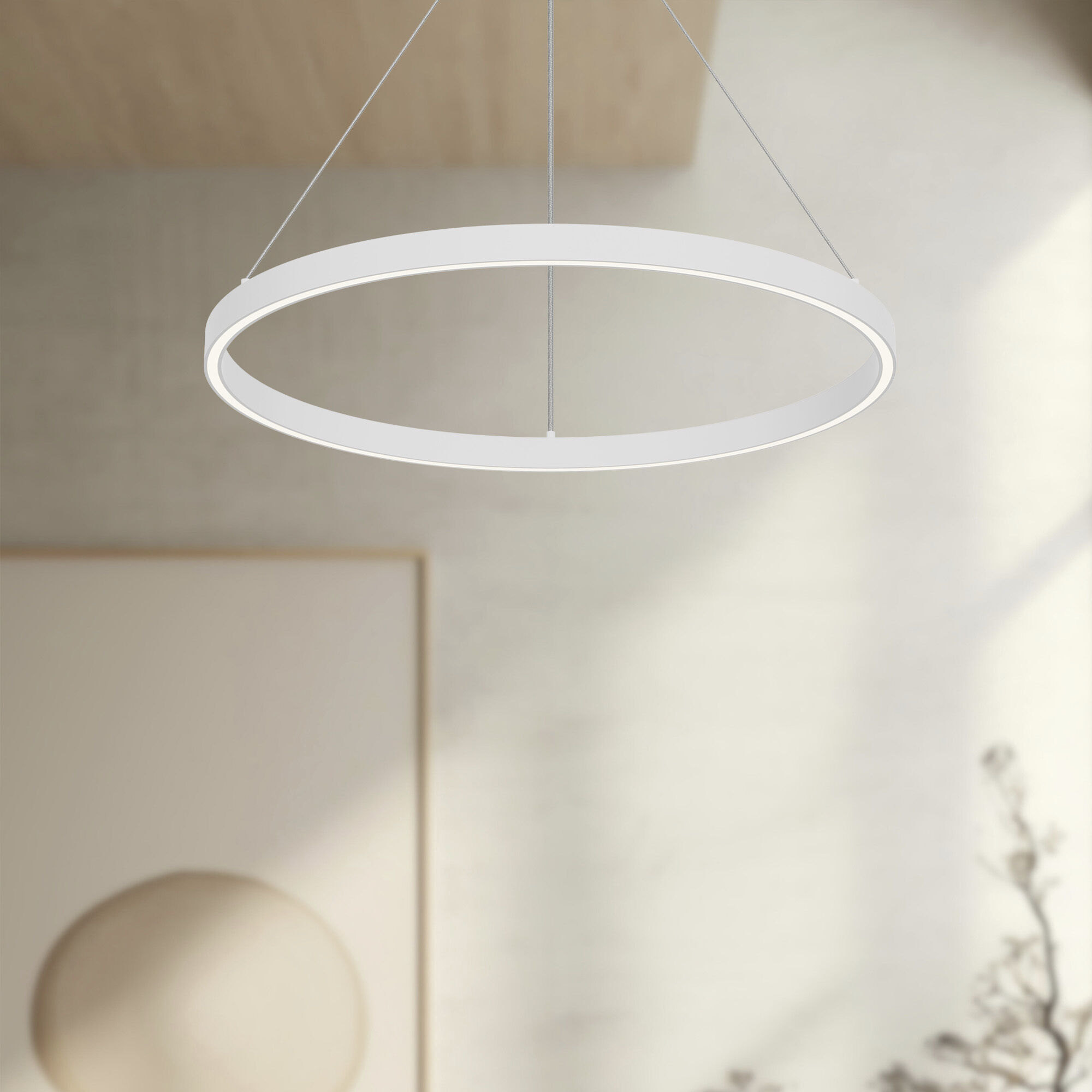 Cerchio Pendant Ceiling Light in White