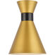 Halycon 1 Light 11 inch Brass and Black Bath Sconce Wall Light