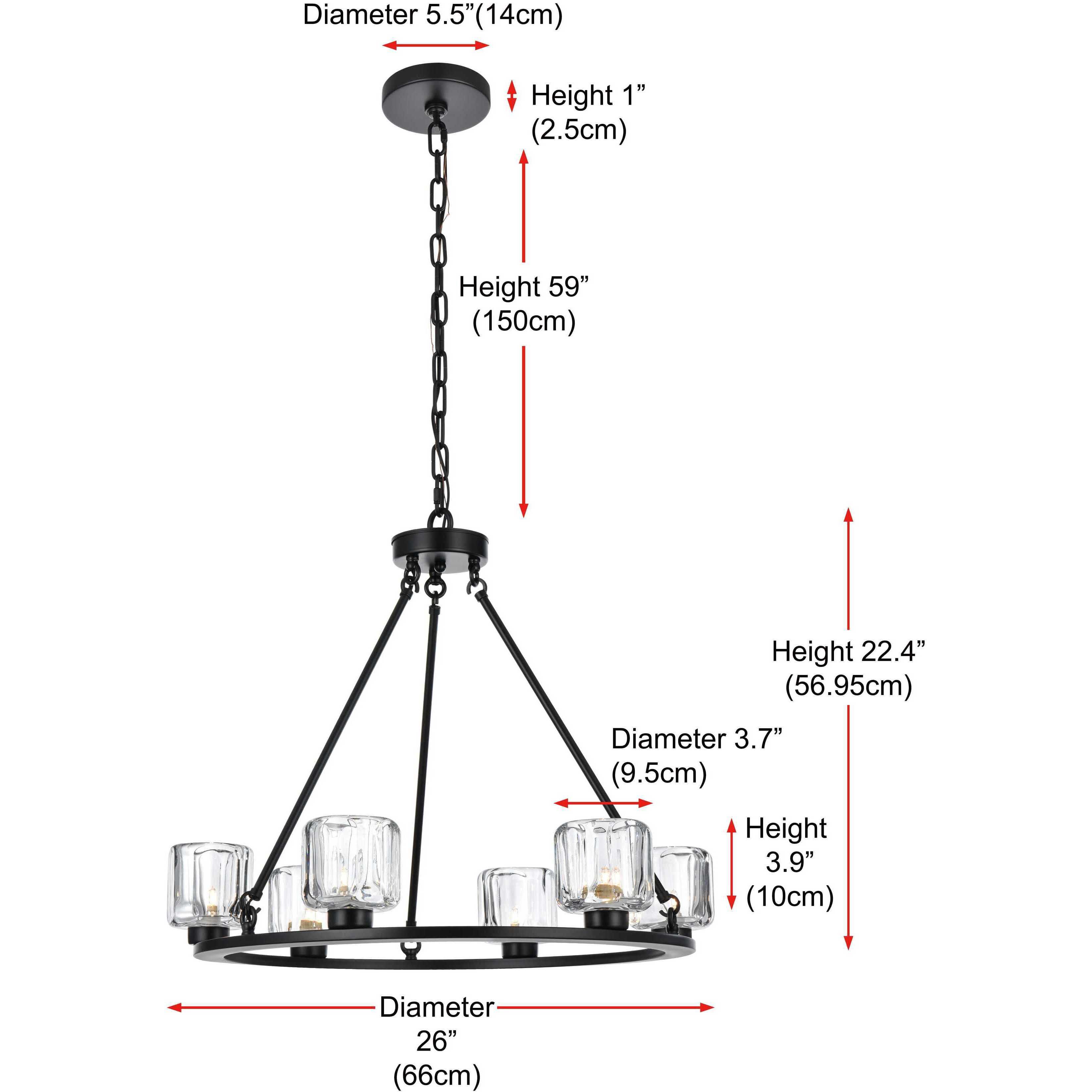 Cadence 6 Light 26 inch Black Chandelier Ceiling Light