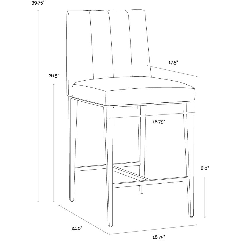Wilbur 39.75 inch Ivanhoe Mineral Counter Stool