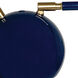 Aria 20 inch Navy Blue and Satin Brass Clip-On Table Lamp Portable Light