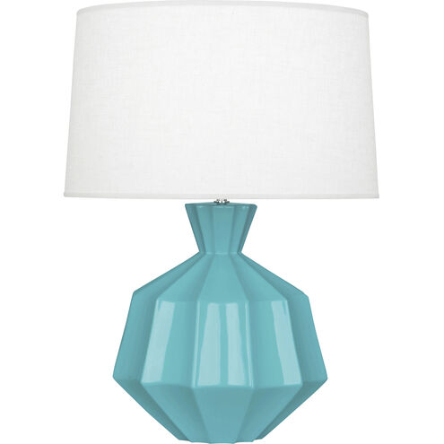 Orion 27 inch 150.00 watt Egg Blue Table Lamp Portable Light, Polished Nickel Accents