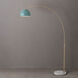 Half Dome 92 inch 14 watt Weathered Brass and White Marble Arc Floor Lamp Portable Light
