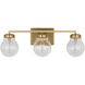Renny 3 Light 24 inch Satin Brass Wall Bath Fixture Wall Light