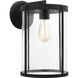 Luning 1 Light 15 inch Textured Black Outdoor Wall Lantern in Incandescent, Clear Glass, Large