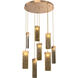 Parallel LED 24 inch Novel Brass Chandelier Ceiling Light in 3000K LED, Bronze Granite, Round Multi-Port