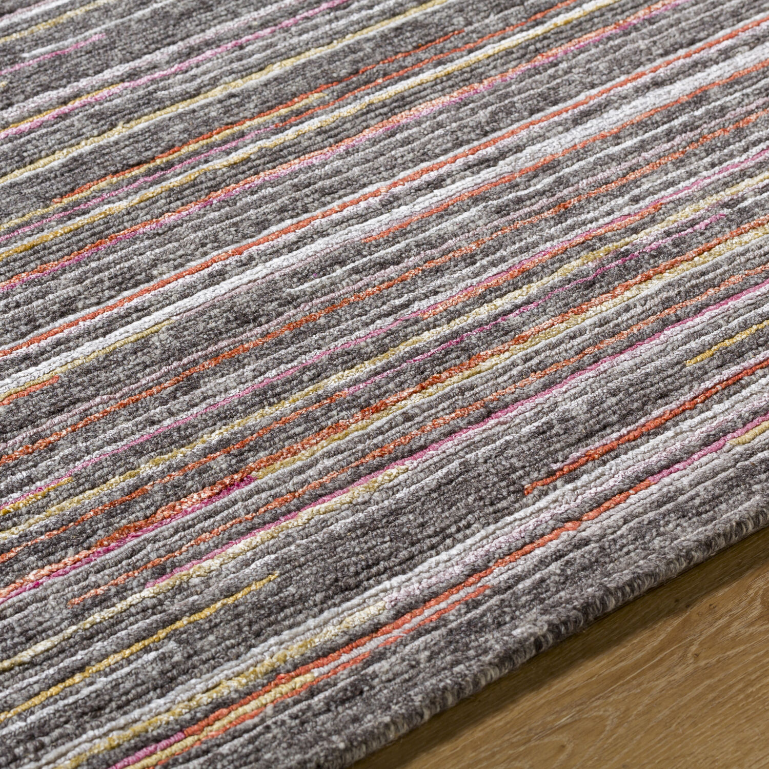 Enlightenment 156 X 108 inch Grey / Dark Grey / Warm Grey / Metallic - Silver / Prairie Dust / Sage / Light Silver / Camel / Tan Handmade Rug in 9 x 13