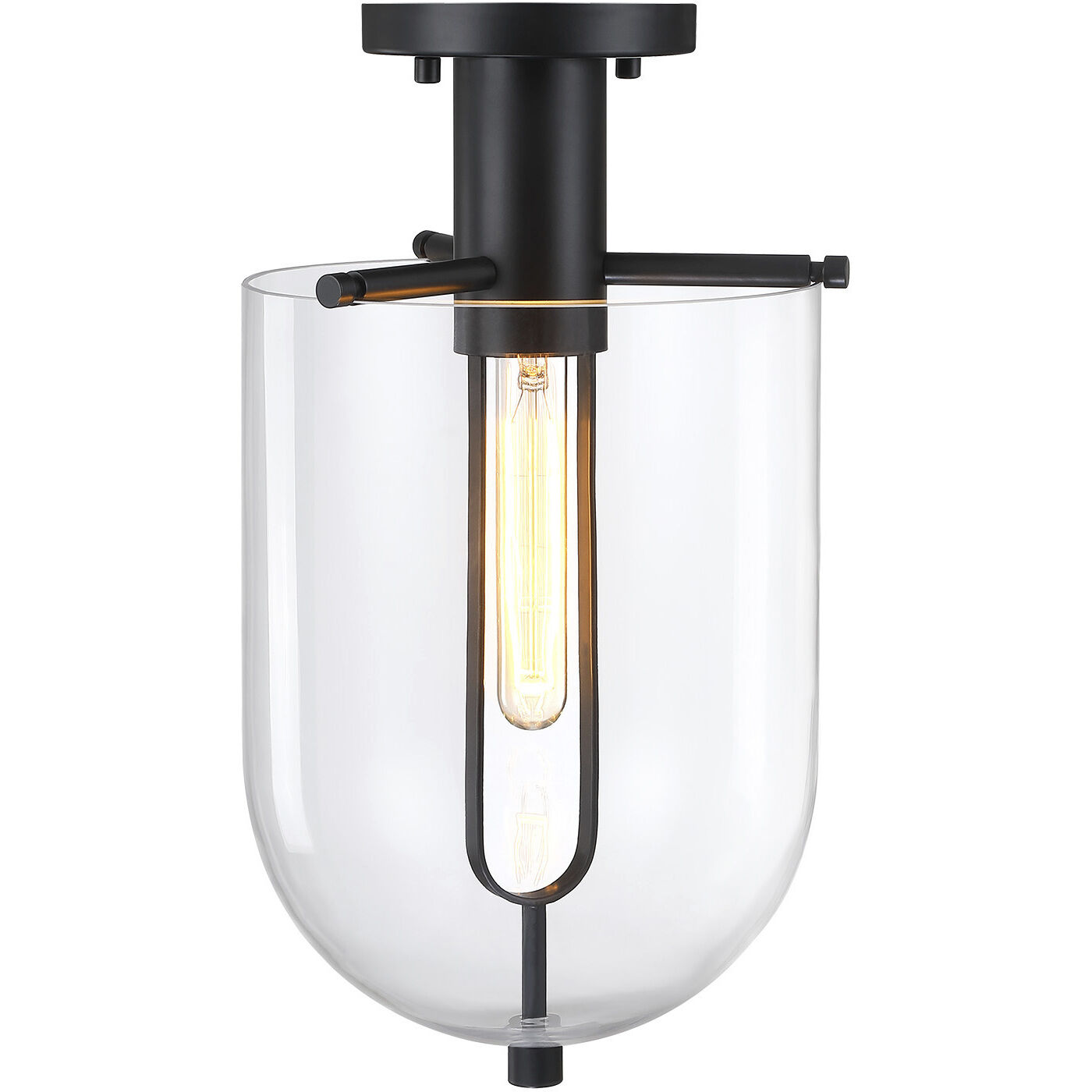 Skylar LED 10 inch Matte Black Semi-Flush Mount Ceiling Light