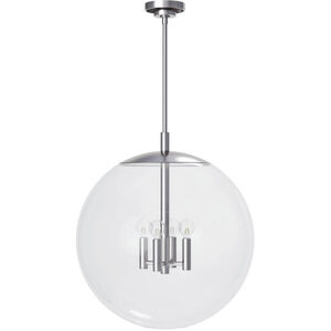 Cafe 4 Light 20 inch Polished Nickel Pendant Ceiling Light, Large