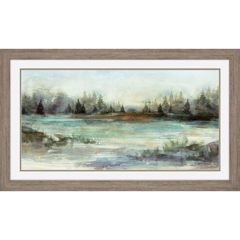 Waterside Collection Block Profile In Distressed Wood Framed Art