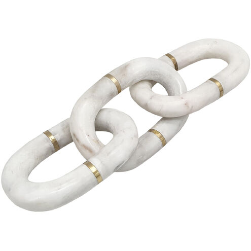 White Marble White and Gold Marble Chain Decor