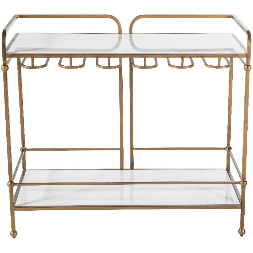 Thia 40.5 X 18.5 inch Brushed Brass / Roman White Marble Console Table