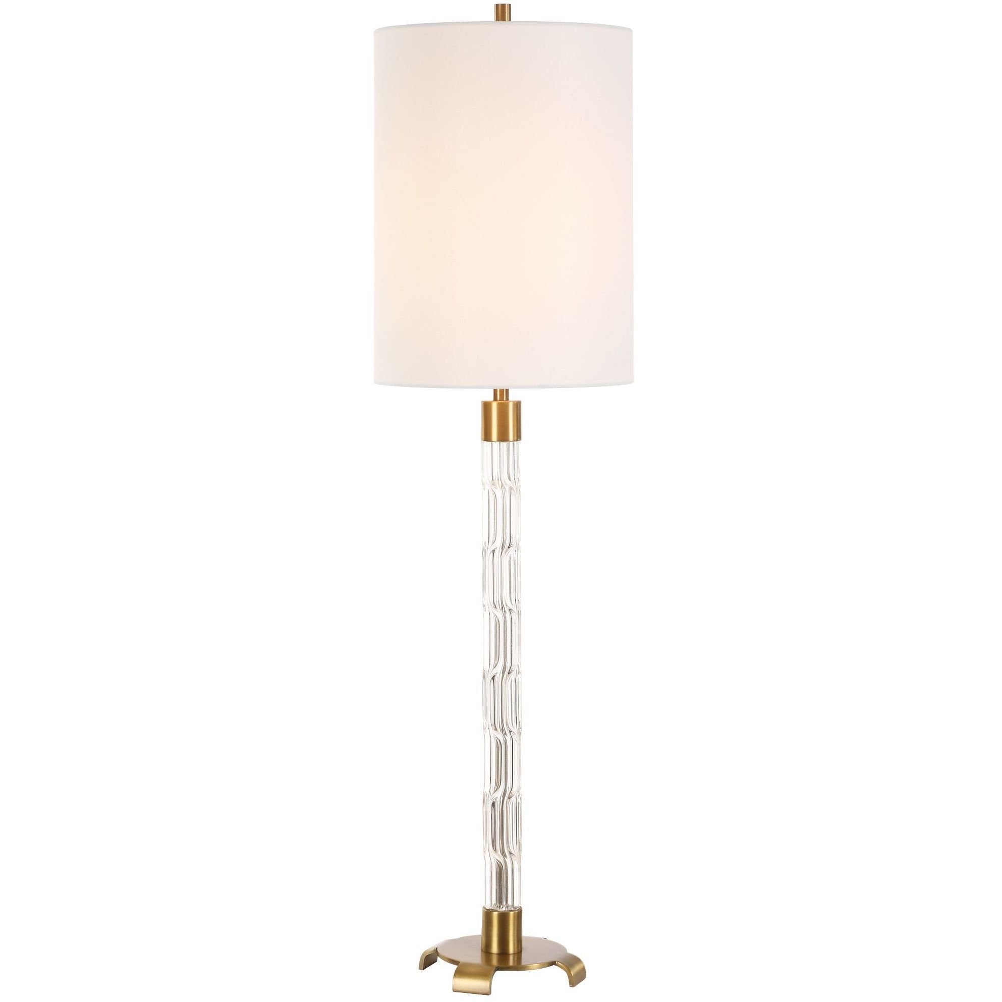 York 36.75 inch 150.00 watt Crystal and Antique Brass Buffet Lamp Portable Light