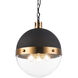 Torino 3 Light 14 inch Aged Gold Brass Pendant Ceiling Light in Aged Gold Brass and Clear