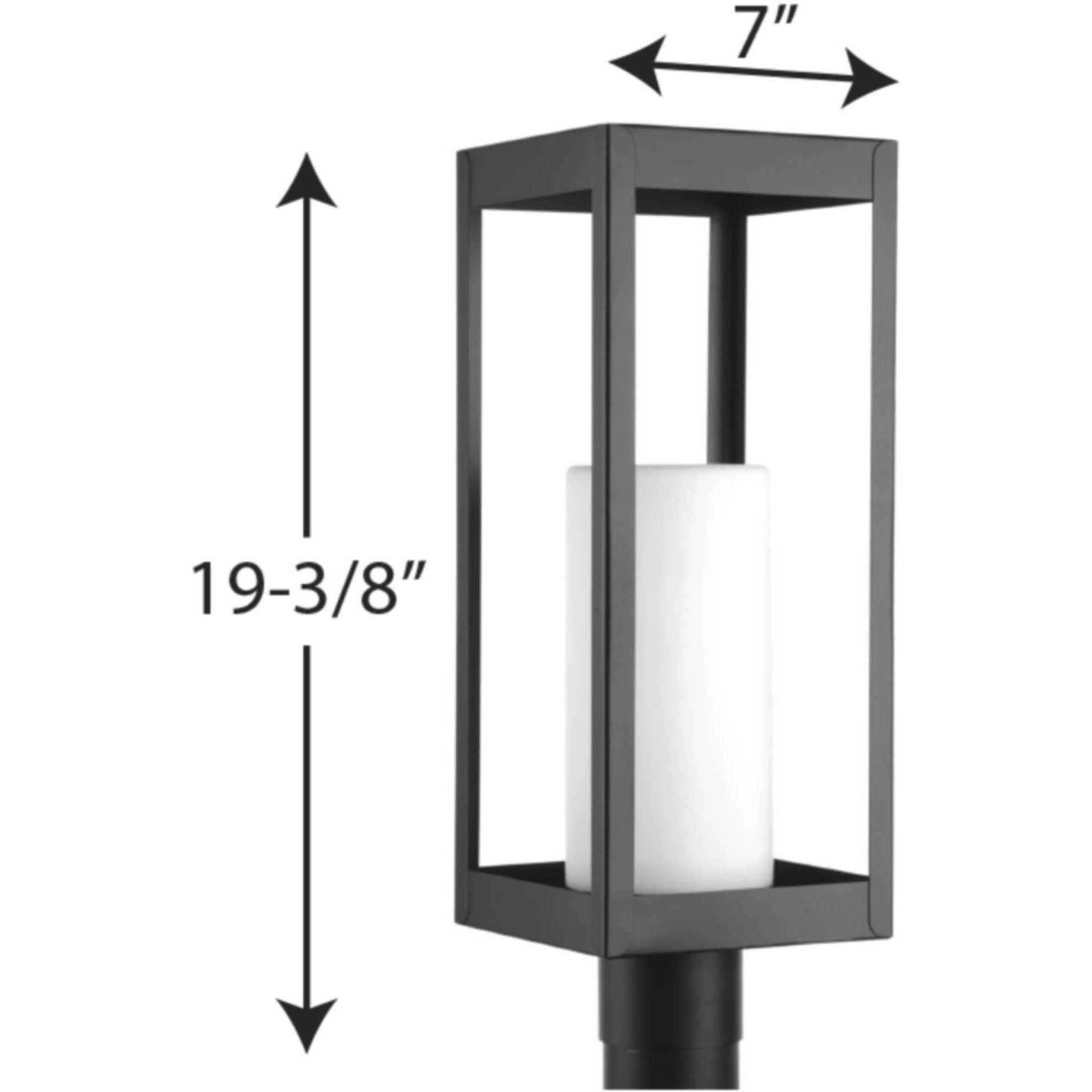 Patewood 1 Light 19 inch Matte Black Outdoor Post Lantern, Design Series