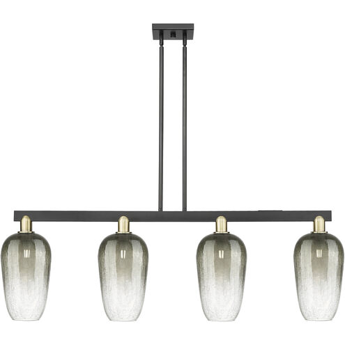 Brookhaven Flute Island Light Ceiling Light in Black Antique Brass, Slate Glass
