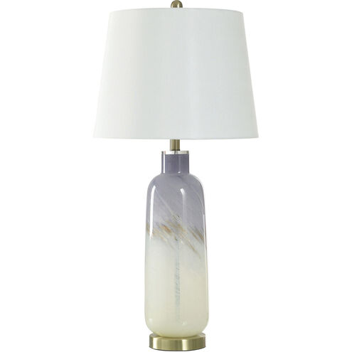 Cameron 33 inch 150.00 watt Cream and Lavender and Rose Gold Sparkle Table Lamp Portable Light