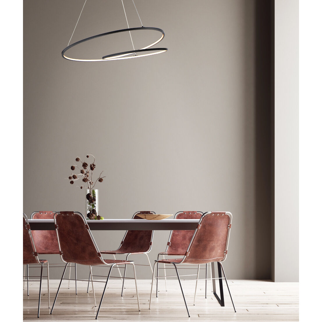 Cycle LED 31.5 inch Black Single Pendant Ceiling Light