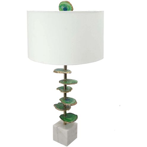 Agate 29.5 inch 40 watt Green and White Table Lamp Portable Light in Green/White