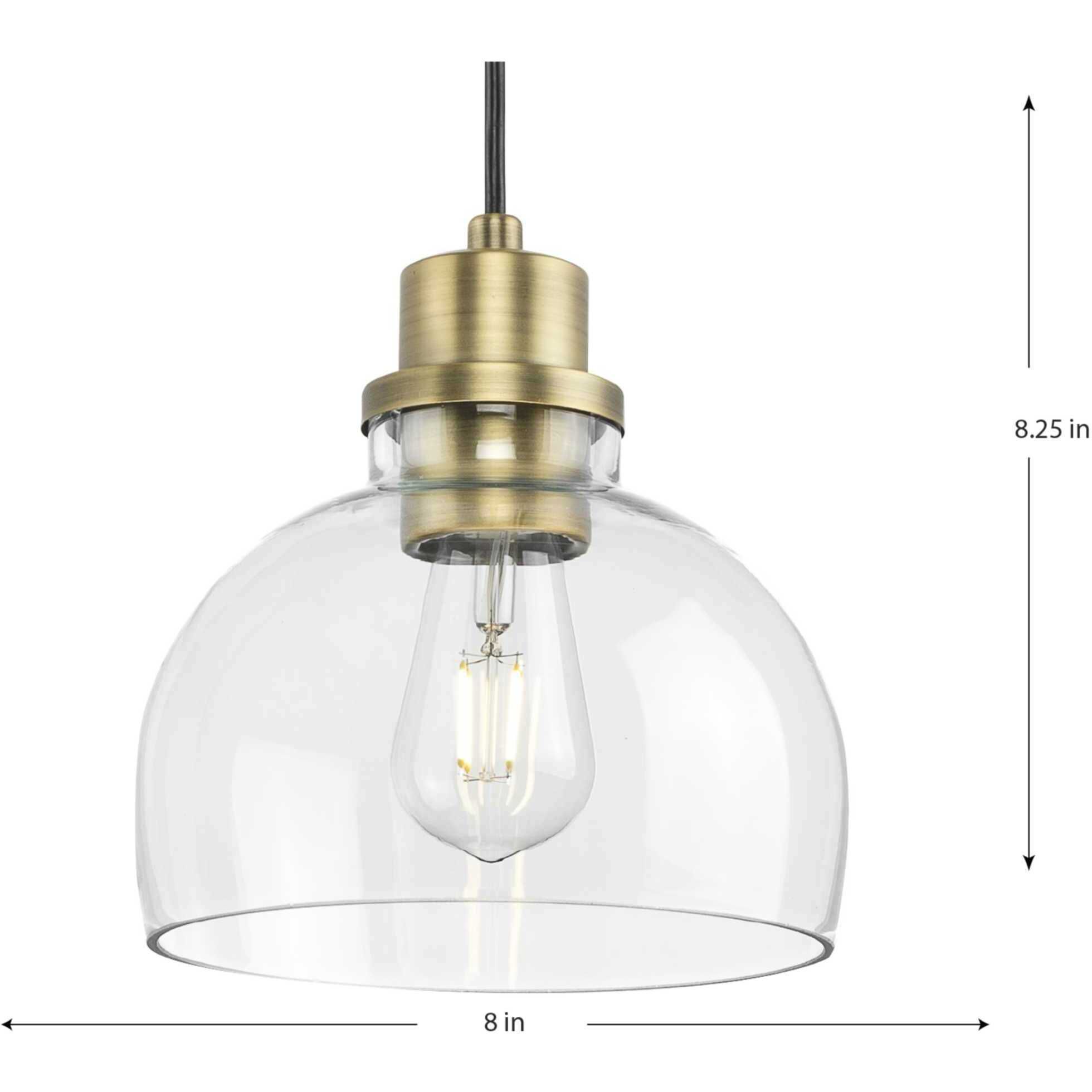 Garris 1 Light 8 inch Vintage Brass Mini Pendant Ceiling Light