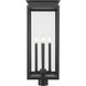 Nova 4 Light 27.5 inch Black Outdoor Post Mount Fixture in Clear Glass