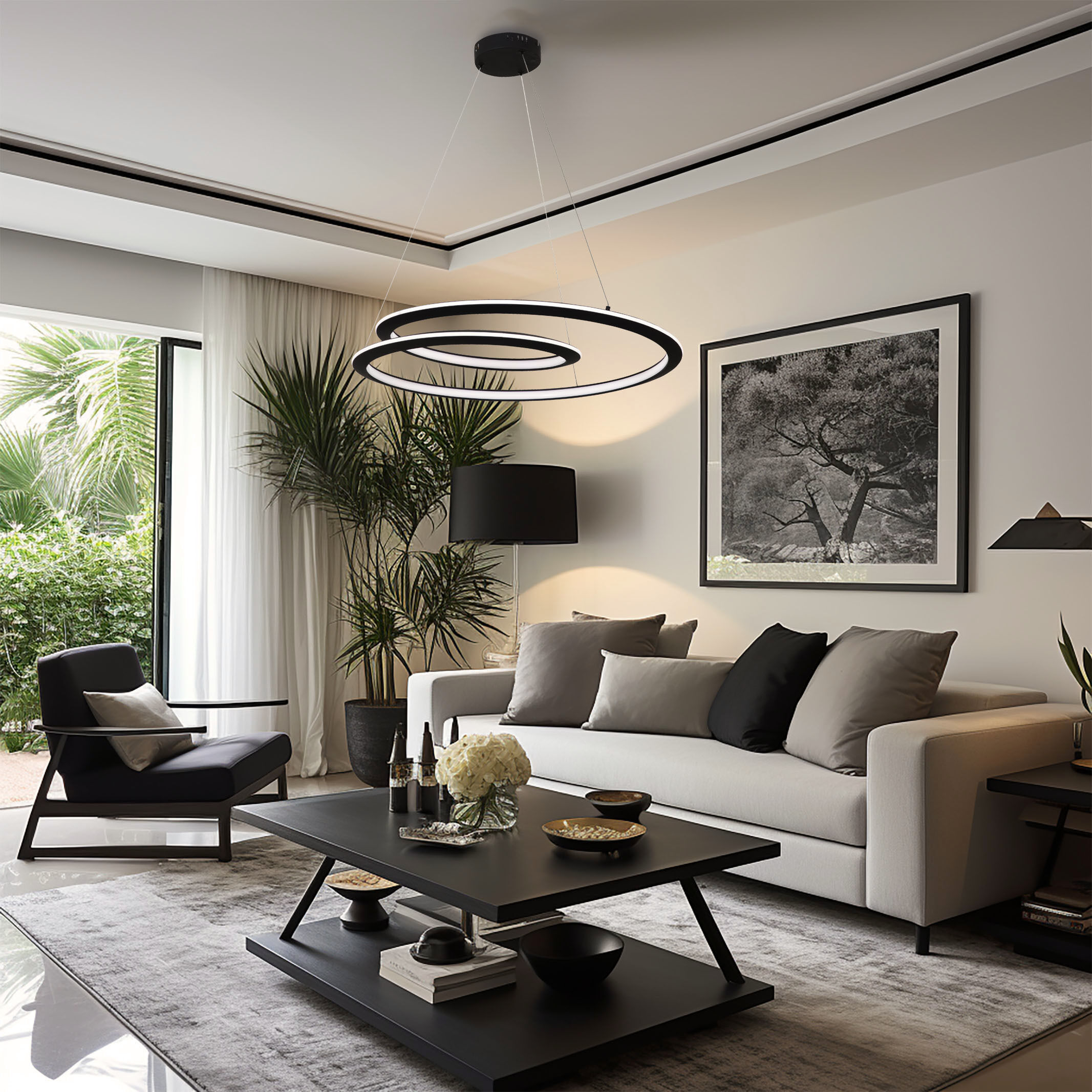 Infinite LED Sand Black Pendant Ceiling Light