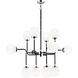 Particles 12 Light 38 inch Black and Chrome Pendant Ceiling Light in Chrome and Opal Glass