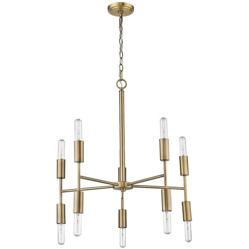 Perret 10 Light 26 inch Aged Brass Chandelier Ceiling Light