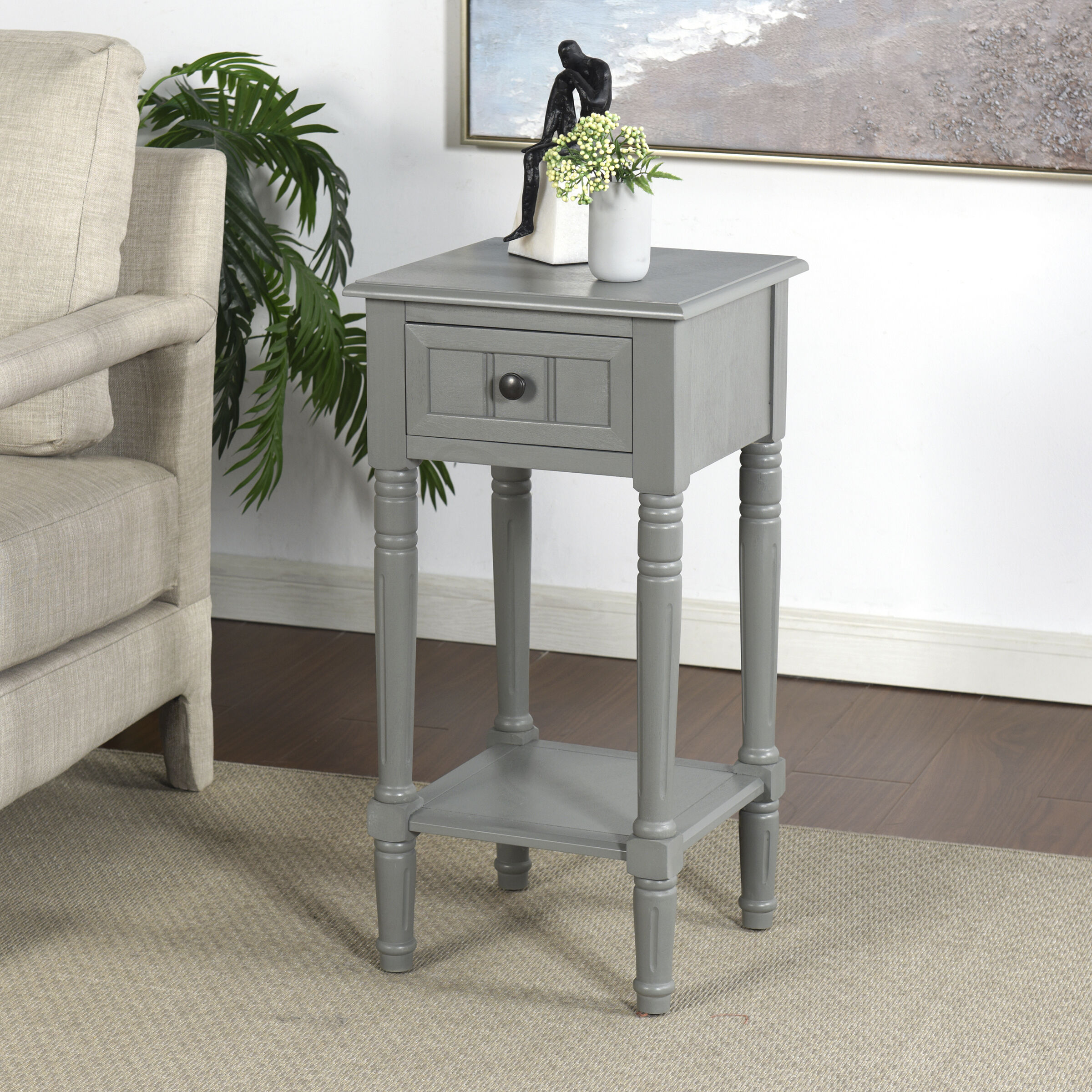 Hampton 28 X 14 inch Antique Gray End/Side Table