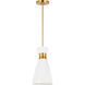 ED Ellen DeGeneres Heath 1 Light 8.13 inch Matte White and Burnished Brass Pendant Ceiling Light in Burnished Brass / Matte White