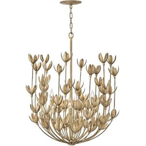 Lisa McDennon Flora LED 26 inch Burnished Gold Indoor Chandelier Ceiling Light