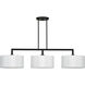 Meridian 3 Light 14 inch Black Extra Large Linear Chandelier Ceiling Light, Extra Large