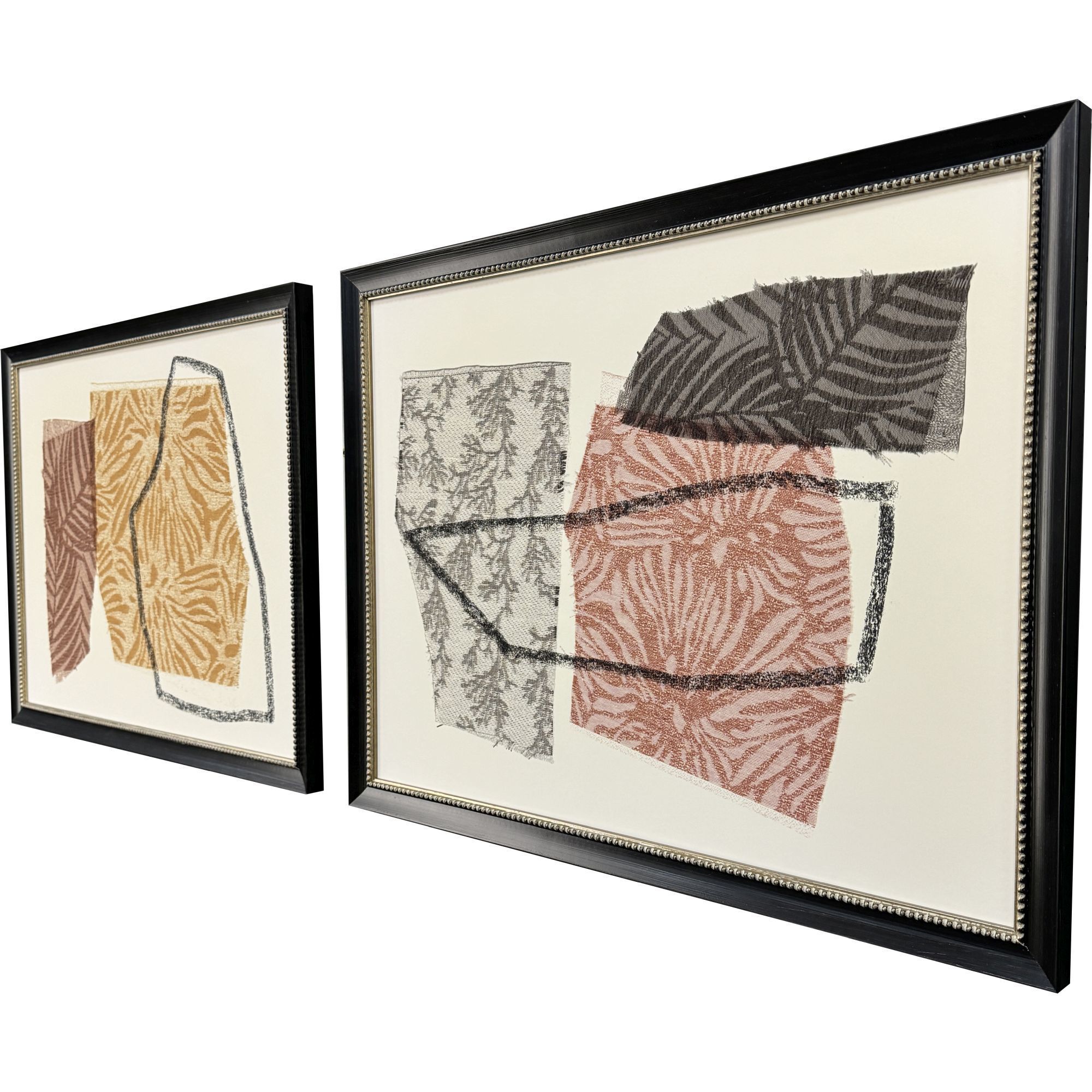 Bold Blends Multi and Black and Brown and Orange Framed Art
