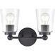 Lauryn 2 Light 13.5 inch Matte Black Bathroom Vanity Light Wall Light