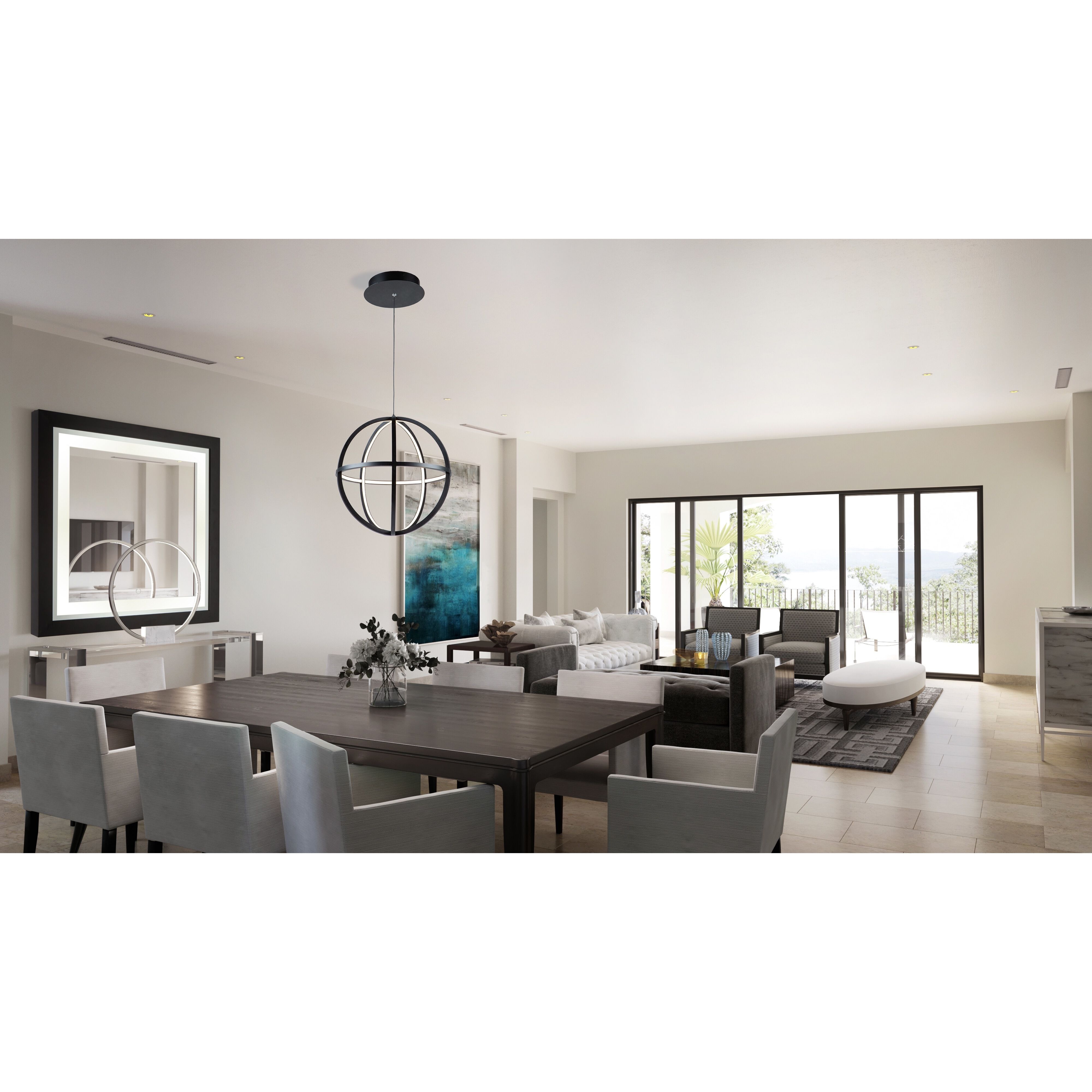 Celestial 4 Light 13.75 inch Matte Black Chandelier Ceiling Light