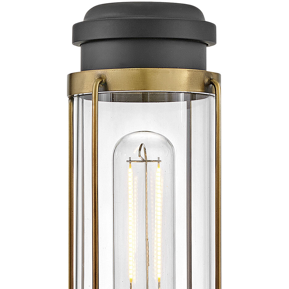 Masthead 1 Light 4.75 inch Heritage Brass with Black Vanity Light Wall Light