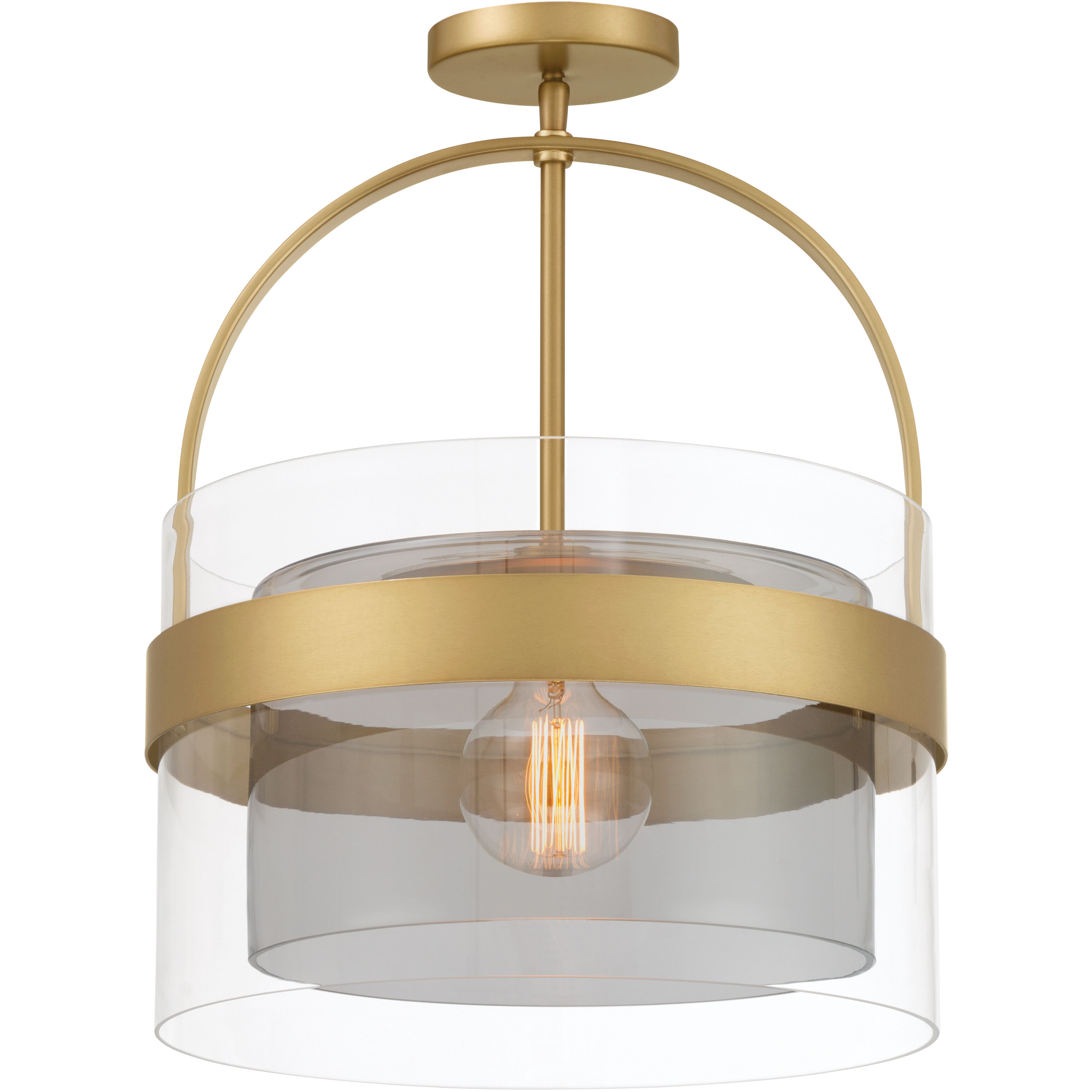 Ravik 1 Light 15.5 inch Legacy Brass Convertible Pendant/Semi-Flush Mount Ceiling Light