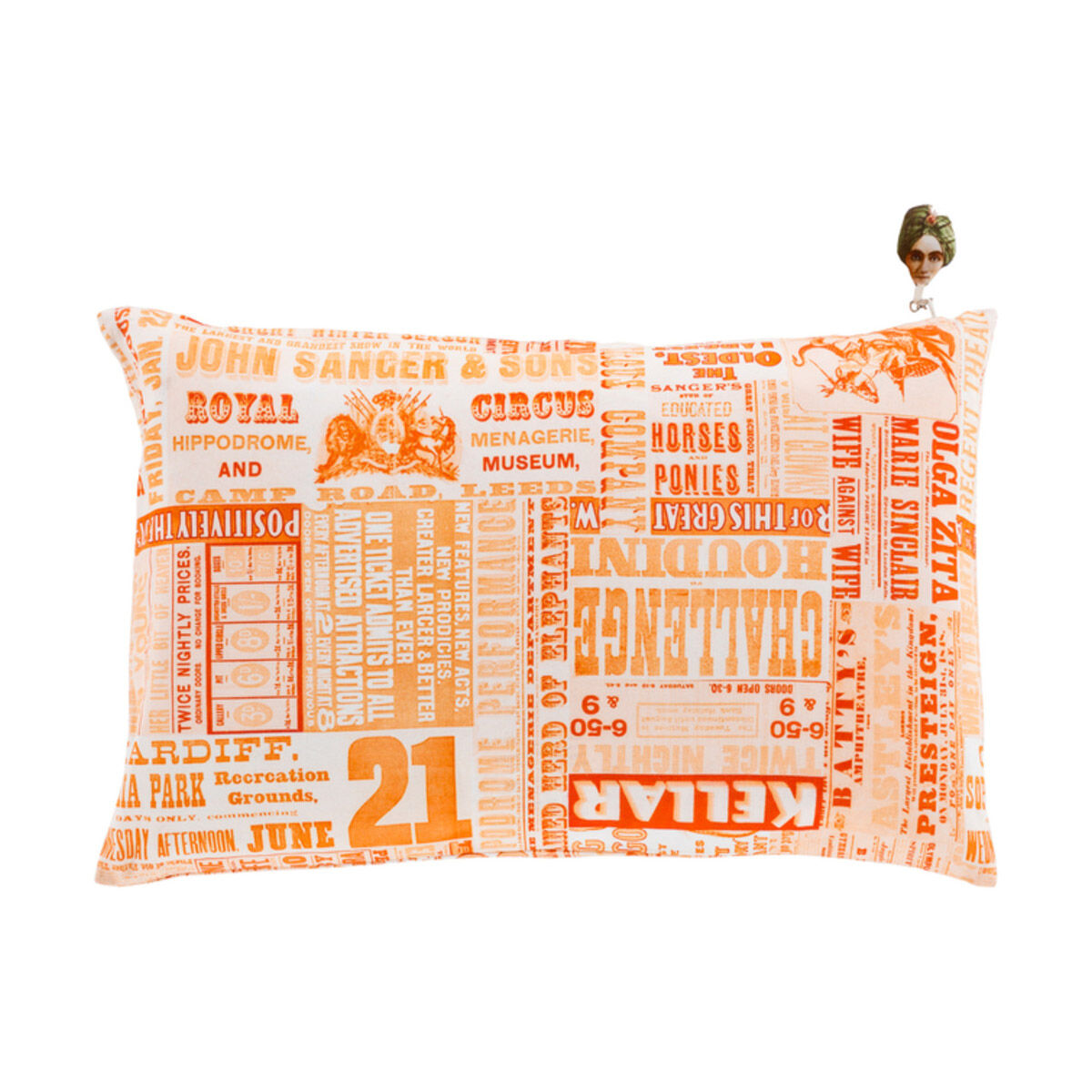 Mind Games 19 X 13 inch Bright Orange and Peach Lumbar Pillow