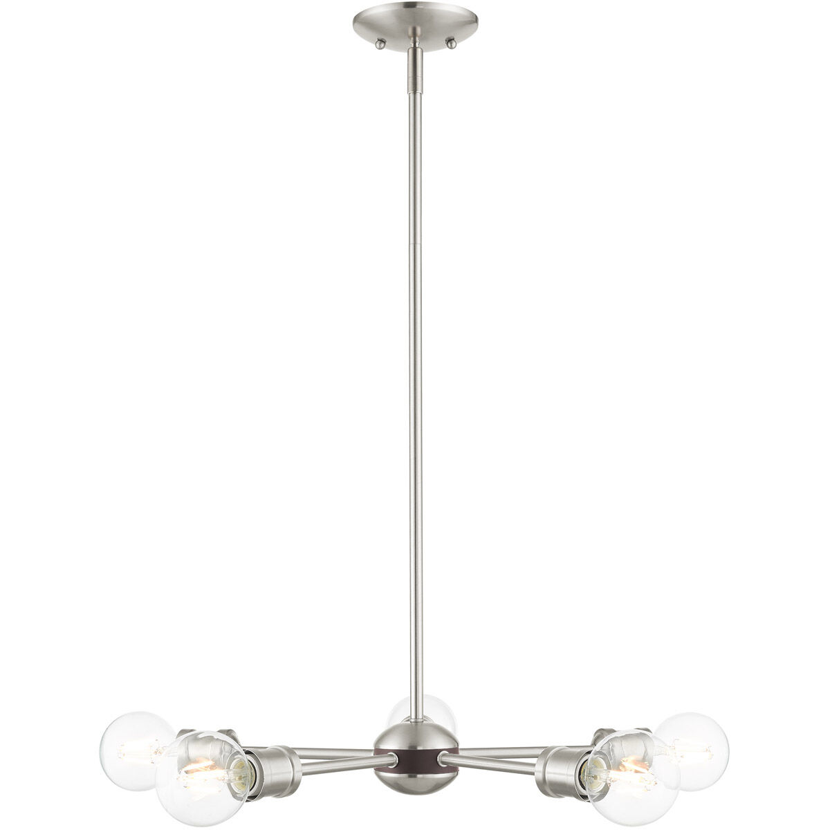 Lansdale 5 Light 19 inch Brushed Nickel with Bronze Accents Chandelier Ceiling Light