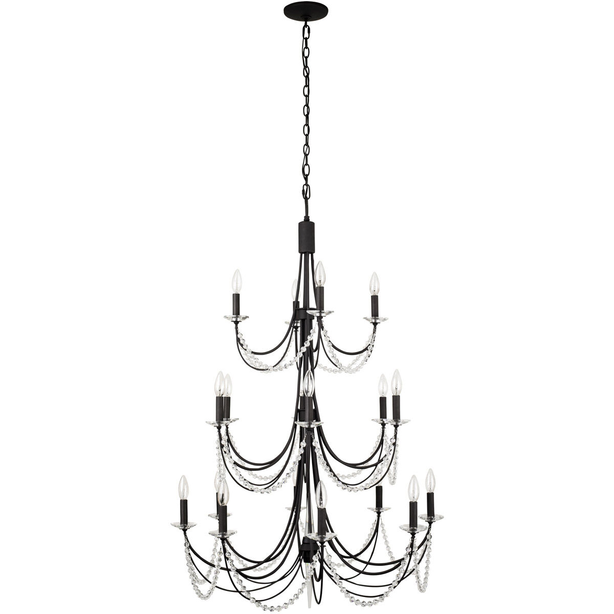 Brentwood 18 Light 32 inch Black Chandelier Ceiling Light