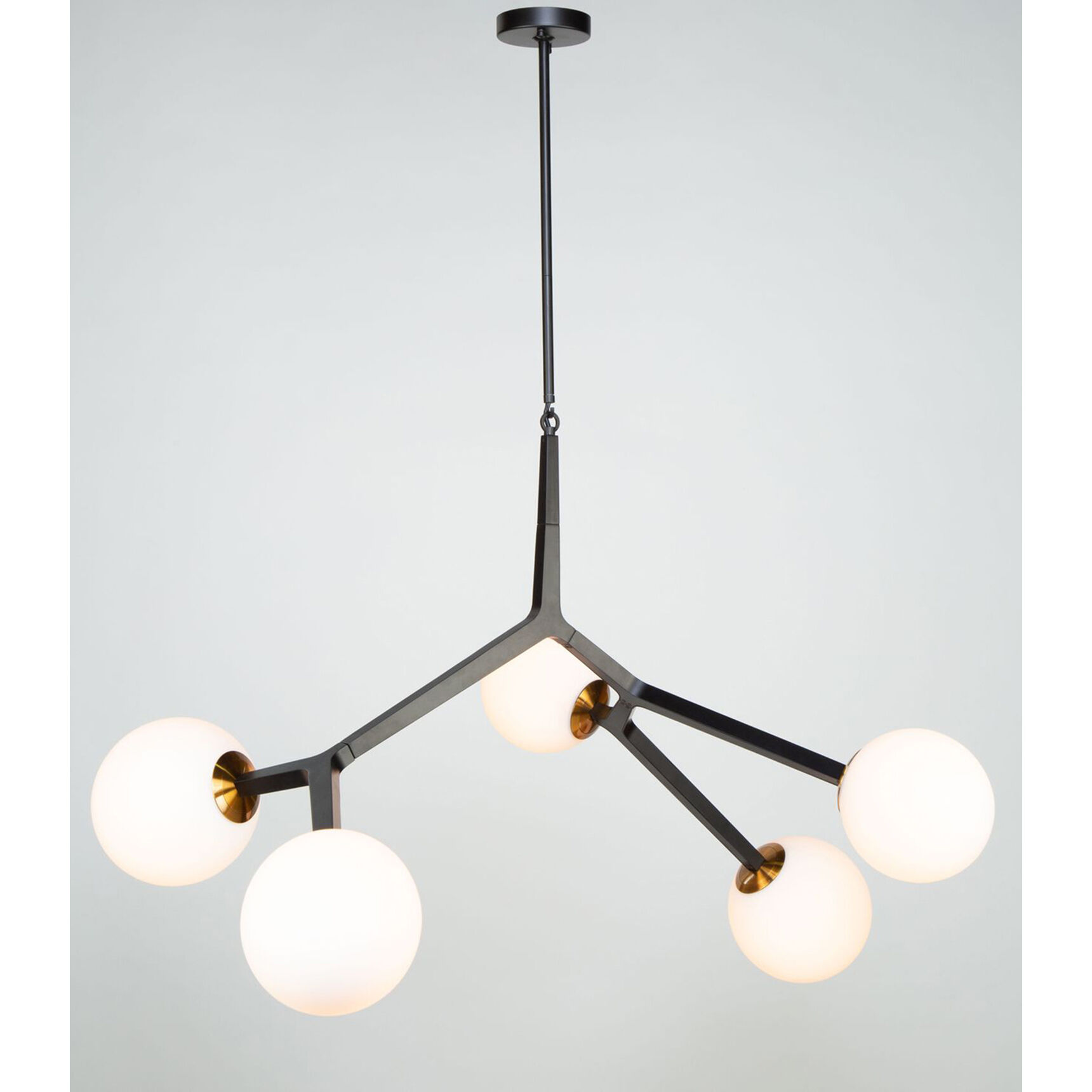 Ravello LED 47.25 inch Black and Harvest Brass Pendant Ceiling Light
