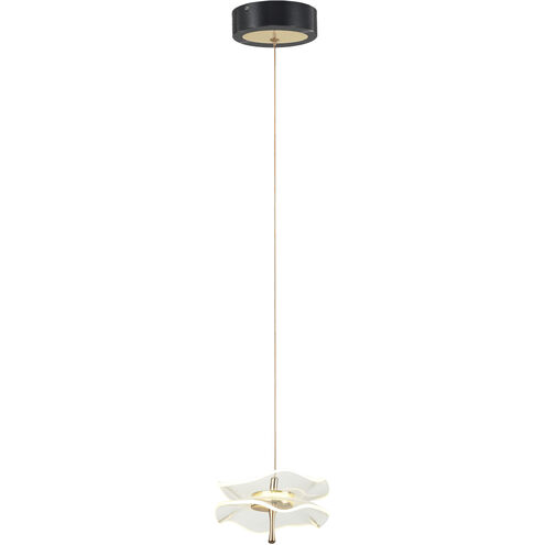 Butterfly LED 8 inch Black and Gold Pendant Ceiling Light