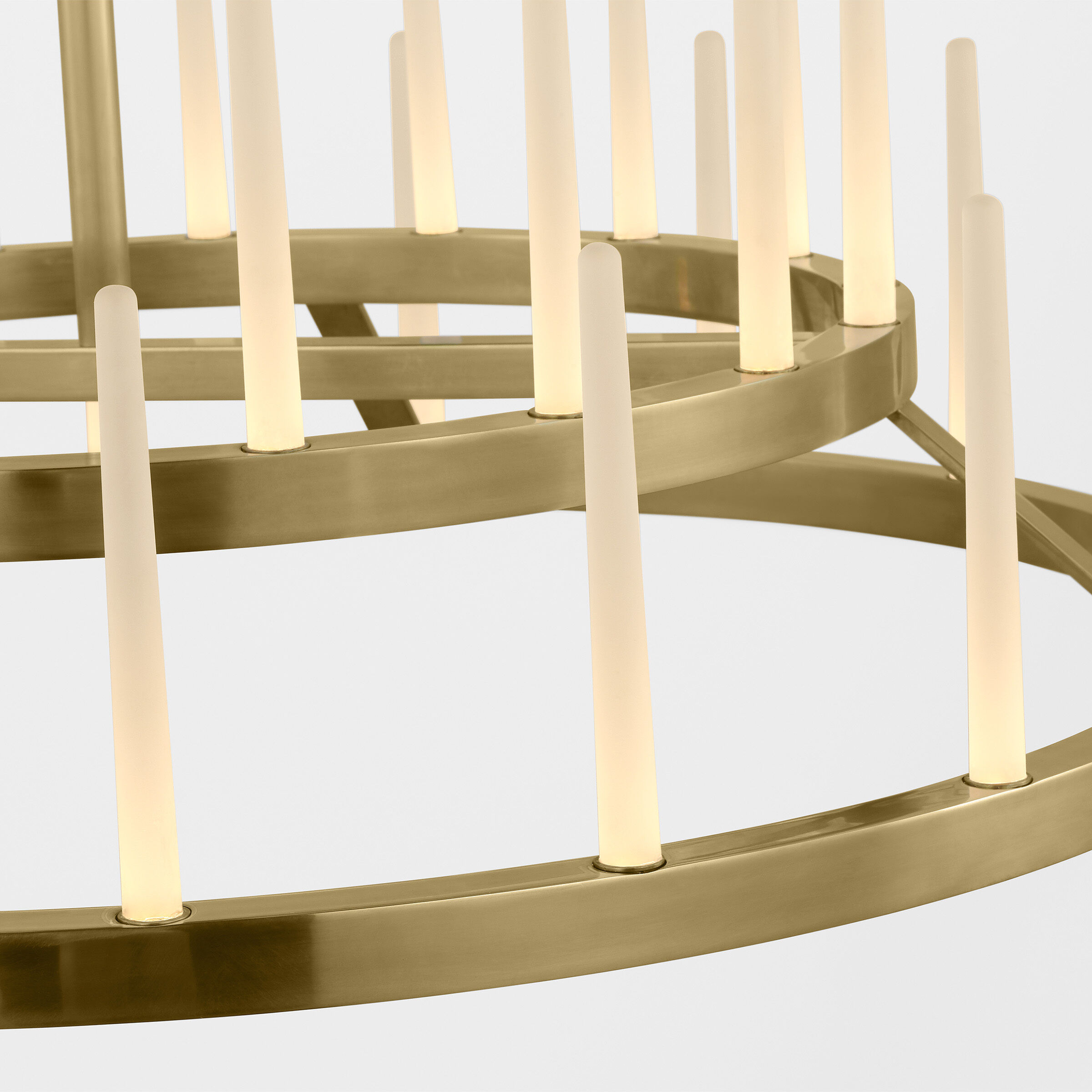 Sean Lavin Sagrada LED 36 inch Hand-Rubbed Antique Brass Two-Tier Chandelier Ceiling Light